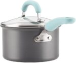 Rachael Ray 11-Piece Hard Anodized Aluminum Cookware Set, Light Blue Handles - Image 7