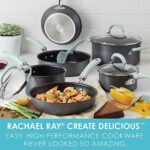 Rachael Ray 11-Piece Hard Anodized Aluminum Cookware Set, Light Blue Handles - Image 8