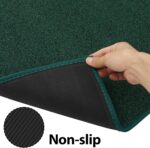 Runner Rug with Non Slip Rubber Backing, Washable Soft Floor Carpet for Kitchen, Hallway, Entryway Indoor, Bedroom, Laundry, Low Pile Area Rugs, Solid Color with Pointillism Style (Green, 2' * 10') - Image 4