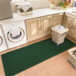 Runner Rug with Non Slip Rubber Backing, Washable Soft Floor Carpet for Kitchen, Hallway, Entryway Indoor, Bedroom, Laundry, Low Pile Area Rugs, Solid Color with Pointillism Style (Green, 2' * 10') - Image 7