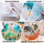 uxcell Resin Clock Mould with Movement, 14.6" Silicone Pendant Arabic Numerals Large Epoxy Moulds for Wall Art Home Decoration DIY Crafts (Green) - Image 4