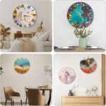 uxcell Resin Clock Mould with Movement, 14.6" Silicone Pendant Arabic Numerals Large Epoxy Moulds for Wall Art Home Decoration DIY Crafts (Green) - Image 7