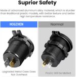 Upgraded 12V USB Charger with 4 Ports - Aluminum Alloy Car Outlet with LED Voltmeter for Cars, Golf Carts, Boats, RVs, Trucks, and Motorcycles (Pack of 2) - Image 4