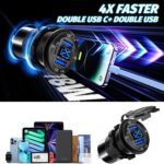 Upgraded 12V USB Charger with 4 Ports - Aluminum Alloy Car Outlet with LED Voltmeter for Cars, Golf Carts, Boats, RVs, Trucks, and Motorcycles (Pack of 2) - Image 5