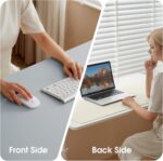 Leather Desk Pad Protector 23.6x13.7inch Non-Slip Large Gaming Mouse Pad Waterproof Desk Writing Pad Desk Blotter Laptop and Keyboard Mat for Office and Home(Light Blue) - Image 10