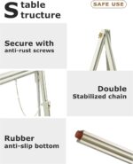 DJAR 3 Pcs 63" Wooden Easel Stand for Sign, Dual-use Adjustable Height, Wood Floor Display Easel for Wedding, Welcome Board, Poster, Picture, Photo- Green - Image 4