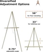 DJAR 3 Pcs 63" Wooden Easel Stand for Sign, Dual-use Adjustable Height, Wood Floor Display Easel for Wedding, Welcome Board, Poster, Picture, Photo- Green - Image 6