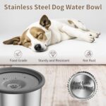 6.5L Dog Water Bowl No Spill 1.6 Gallon Stainless Steel Water Bowl for Dogs 220oz Large Capacity No Splash Slow Drinking Feeder with Anti-Slip Mat for Messy Drinkers - Image 9