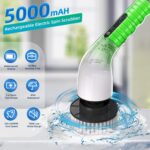 Electric Spin Scrubber Bathroom - Adjustable Handle Cordless Shower Scrubber, 2 Speeds, Bathroom Scrubber with 8 Replaceable Brush Heads, Power Scrubber for Bathtub Cleaning - Image 6