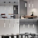 Concrete Linear Pendant Light,LED Industrial Hanging Cement Pendant Lighting Fixture for Kitchen Island Dinning Room Bedroom Bedside Table Small Pendant Lights - Image 7