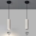 Concrete Linear Pendant Light,LED Industrial Hanging Cement Pendant Lighting Fixture for Kitchen Island Dinning Room Bedroom Bedside Table Small Pendant Lights - Image 8