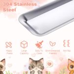 2 Pack Cat Food Bowls, Stainless Steel Extra Wide Anti Whisker Fatigue Dishes, Shallow Pet Bowls for Multi-Cat Families and Flat Face Breeds - Image 4