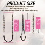 Dog Grooming Belly Straps – Adjustable Grooming Loops with Cute Paw & Bone Pattern – Pet Grooming Belly Support Band Table Accessories Restraint Noose for Small to Large Dogs(Black) - Image 3