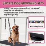 Dog Grooming Belly Straps – Adjustable Grooming Loops with Cute Paw & Bone Pattern – Pet Grooming Belly Support Band Table Accessories Restraint Noose for Small to Large Dogs(Black) - Image 4