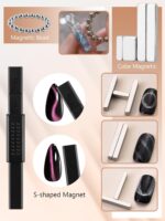 EBANKU Cat Eye Nail Magnet Set, 28PCS Cat Eye Gel Nail Polish Magnet for Nails, 3 IN 1 Heart Magnets for Cat Eye Gel Polish, Cat Eye Magnets Sticks Nail Design Tools Nail Art Accessories - Image 6