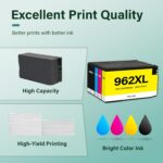 962 962XL 9015e Ink Cartridges Combo Pack: Replacement for HP 9010 9018e Ink 962XL Black and 962 Color 962XL/962 OfficeJet Pro 9025e 9015 9018 9020 9025 9010e 9012e 9020e Printer 4 Pack - Image 6