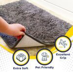 Muddy Mat® Shown on TV Super Absorbent Microfiber Dog Door Mat for Muddy Paws, Non-Slip Washable Pet Rug, Quick Dry Chenille Entryway Carpet, Machine Washable Indoor Outdoor mat, Grey 30"x19" - Image 3