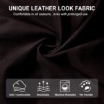 Leather Look Recliner Couch Cover, 8-Pieces Stretch Recliner Sofa Covers, Soft Reclining Slipcover, Washable Furniture Protector for Pets (3 Seater, 01 Chocolate) - Image 5