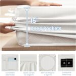 Grounding Sheets White King Size - 90% Organic Cotton + 10% Pure Silver Fitted Bed Sheet for Earthing - 400 Thread Count Deep Pocket Grounded Sheet - Improved Sleep Down to Earth Ground Bedding - Image 5