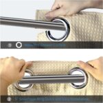 ARICHOMY Shower Curtain Set Waffle Weave Curtain Fabric Shower Curtain Set 250GSM Hook Free Removeable Liner, Machine Washable 71by 74inch Sivler Grey Color - Image 3