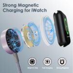 2Pack Travel Essentials for Apple Watch Charger,3 in 2 USB C Cable for Multi Charging Cable Cord,Vacation Camping RV Essentials Portable Designed for iWatch &iPhone 17-11 -4FT Gray - Image 5