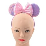 Mouse Ears Bow Headbands Sequin Hairband Butterfly Glitter Hair Accessories for Girls Women (purple) - Image 6