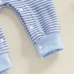 Infant Baby Boy Long Sleeve Romper Jumpsuit Pants Football Game Day Stripe Waffle Knit Outfit Fall Winter Clothes - Image 5