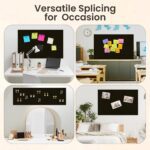 Large Cork Board for Wall 36" x 24", Black Bulletin Board, 12 Pack Felt Wall Tiles with 40 Pushpins, Cork Boards for Office Push PinTack Boards School Walls Decor - Image 6