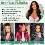 Body Wave Bundles Human Hair 18 Inch 14A Human Hair Bundles Real 100% Raw Unprocessed Brazilian Virgin Sew in Quick Weave Natural Black Deals Thick Hair Extensions - Image 5