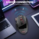 Wireless Gaming Mouse, RGB Dual Mode Bluetooth Mouse Up 24,000 DPI, 13 Macro Programmable Buttons, Optical Computer Mouse 50Hrs for PC Laptop MOBA FPS, PMW-3311, Comfort Grip (Black) - Image 3