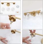 Bathroom Light Fixtures, Gold Vanity Light with 3 Clear Globe Glass, 19.5” (L) x6” (W) x 7.5” (H) - Image 8
