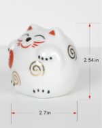 FKOG Ceramic Cat Toilet Bolt Caps, White Cat Toilet Floor Bolt Covers, Toilet Replacement Parts Decorative Bathroom Accessory (Cat) - Image 4