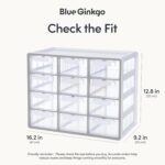 Blue Ginkgo Large 12-Drawer Cabinet – Stackable Clear Organizer for Hardware, Beads, Plastic Bricks, Office, and Craft Storage (Made in Korea, Gray) - Image 3