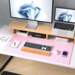 Aothia Leather Desk Pad Protector, Mouse Pad, Office Desk Mat, Non-Slip PU Leather Desk Blotter, Laptop Desk Pad, Waterproof Desk Writing Pad for Office and Home (23.6" x 13.7", Fairy Pink) - Image 9