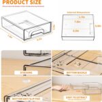 Yieach 2.2'' Tall Acrylic Clear Stackable Storage Drawer Organizer,8 Pack Desk Organization and Storage,Plastic Office Supply Organizer,Drawer Storage Organizer for Makeup,Accessory,Pen,Art Crafts - Image 4