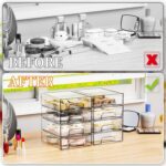 Yieach 2.2'' Tall Acrylic Clear Stackable Storage Drawer Organizer,8 Pack Desk Organization and Storage,Plastic Office Supply Organizer,Drawer Storage Organizer for Makeup,Accessory,Pen,Art Crafts - Image 9