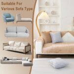 Couch Cover Sofa Covers Washable, Velvet Fuzzy Sofa Slipcovers for 3 Cushion Couch, Non-Slip Furniture Protector for Dog Pet, L Shaped Recliner Sectional Couch Cover Khaki,36"X63"(Only 1 Pcs) - Image 7