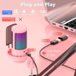 NJSJ USB Gaming Microphone for PC, Condenser Mic with Boom Arm for PS4/ PS5/ Mac/Phone with Touch Mute, RGB Lighting,Gain knob & Monitoring Jack for Streaming,Podcasting,YouTube - Image 8