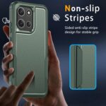 Vinve for Moto G Stylus 2025 Case with HD Screen Protector, Military-Grade Shockproof & Dual-Layer Protection, Anti-Slip Grip Design Phone Case, Blackish Green - Image 5