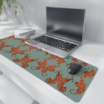 Sage Green Tiger Decor Mouse Pad,Cheetah Desk Mat,XL Large Leopard Mouse Pad,Preppy Desk Mat for Dorm Home Office Decor,31.5x11.8 Inch - Image 3