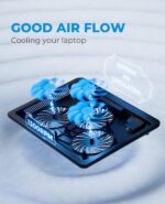 havit HV-F2056 15.6"-17" Laptop Cooler Cooling Pad - Slim Portable USB Powered (3 Fans), Black/Blue - Image 8