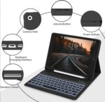 JKSML Keyboard Case for iPad 9th/8th/7th Generation 10.2 Inch 2021/2020/2019, 7 Colors Backlit Wireless Detachable Folio Keyboard Cover Thin & Light with Pencil Holder, Auto Wake Sleep (Black) - Image 4