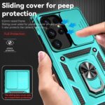 for Samsung Galaxy S24 Ultra Case with Camera Lens Cover HD Screen Protector, Military-Grade Drop Tested Magnetic Ring Holder Kickstand Protective Phone Case for Samsung Galaxy S24 Ultra (Mint) - Image 5