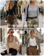 Neer 4 Pack Women's T-Shirts V Neck Long Sleeve Casual Tops Loose Fit Basic Layering Shirts Straight Hem Plain Soft Tees - Image 5