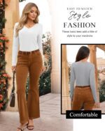 Neer 4 Pack Women's T-Shirts V Neck Long Sleeve Casual Tops Loose Fit Basic Layering Shirts Straight Hem Plain Soft Tees - Image 7