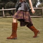 UBWDU Women's Knee High Boots Chunky Block Heel Long Boots Square Toe Low Heel Boots for Women - Image 4