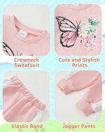 Saeaby Toddler Baby Girl Clothes Infant Girls Outfits Fall/Winter Sweatsuit Cute Sweatshirts Jogger Pants Girl Clothing Sets - Image 4