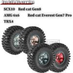 2.2 Inch Beadlock Wheel Rim & Wheel Tires for SCX10 Capra/AMG 6x6/TRX4/Red cat Gen8 Red cat Everest Gen7 Pro RC Scale Crawler Truck,Tires Tyres w/Aluminium Wheel Rim,Titanium - Image 3