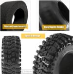 2.2 Inch Beadlock Wheel Rim & Wheel Tires for SCX10 Capra/AMG 6x6/TRX4/Red cat Gen8 Red cat Everest Gen7 Pro RC Scale Crawler Truck,Tires Tyres w/Aluminium Wheel Rim,Titanium - Image 7