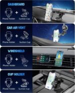 Wireless Car Charger, Fast Charging Phone Holder 3 in 1 Phone Mount Auto Clamping Car Accessories Compatible with iPhone 17 16 15 14 13 12 11 Xs XR, Samsung S23 Ultra S22 S21 S20/S10+ S9+ Note 9 - Image 3
